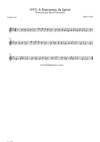 Harpa Cristã (053) A Esperança Da Igreja score for Clarinet (C)