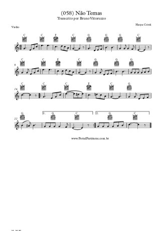 Harpa Cristã (058) Não Temas score for Acoustic Guitar
