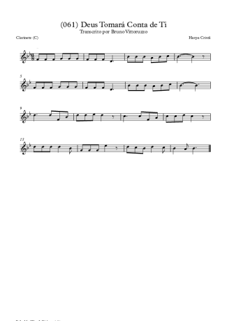 Harpa Cristã (061) Deus Tomará Conta De Ti score for Clarinet (C)