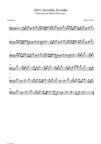 Harpa Cristã (063) Acordai Acordai score for Cello