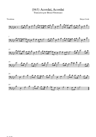 Harpa Cristã (063) Acordai Acordai score for Trombone