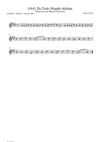 Harpa Cristã (064) De Todo O Mundo Aleluia score for Clarinet (Bb)