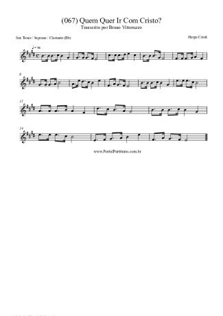 Harpa Cristã (067) Quem Quer Ir Com Cristo score for Tenor Saxophone Soprano (Bb)
