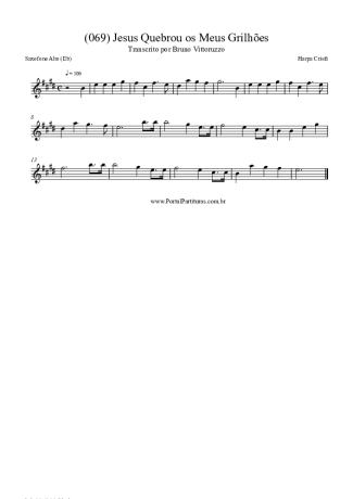 Harpa Cristã (069) Jesus Quebrou Os Meus Grilhões score for Alto Saxophone