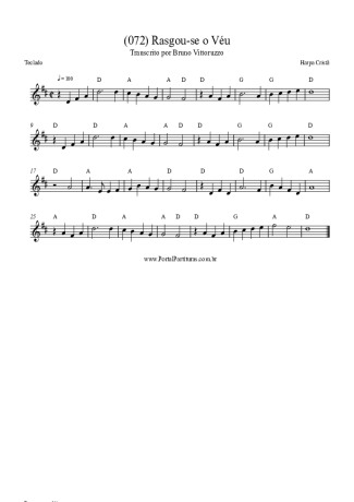 Harpa Cristã (072) Rasgou-se O Véu score for Keyboard