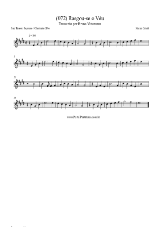 Harpa Cristã (072) Rasgou-se O Véu score for Tenor Saxophone Soprano (Bb)