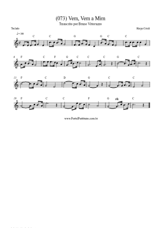 Harpa Cristã (073) Vem Vem A Mim score for Keyboard