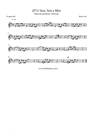 Harpa Cristã (073) Vem Vem A Mim score for Trumpet