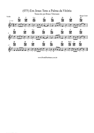Harpa Cristã (075) Em Jesus Tens A Palma Da Vitória score for Acoustic Guitar