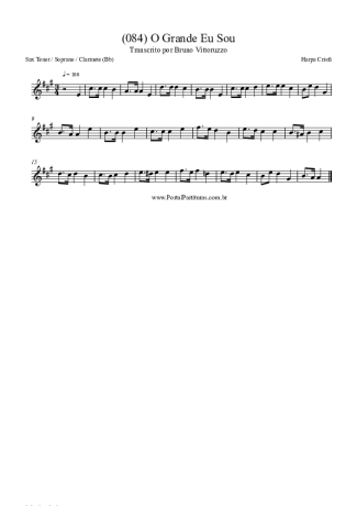 Harpa Cristã (084) O Grande Eu Sou score for Tenor Saxophone Soprano (Bb)
