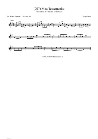 Harpa Cristã (087) Meu Testemunho score for Clarinet (Bb)