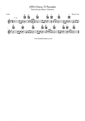 Harpa Cristã (095) Ouve Ó Pecador score for Acoustic Guitar