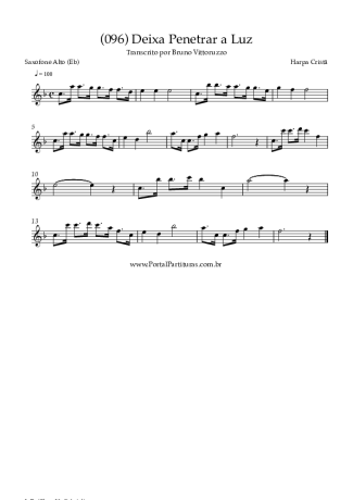 Harpa Cristã (096) Deixa Penetrar A Luz score for Alto Saxophone