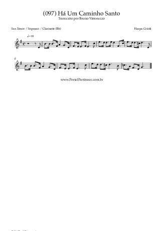 Harpa Cristã (097) Há Um Caminho Santo score for Clarinet (Bb)