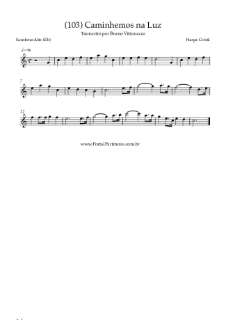 Harpa Cristã (103) Caminhemos Na Luz score for Alto Saxophone