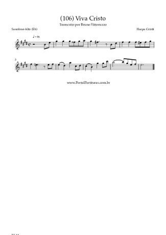 Harpa Cristã (106) Viva Cristo score for Alto Saxophone