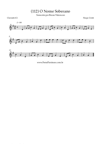 Harpa Cristã (112) O Nome Soberano score for Clarinet (C)