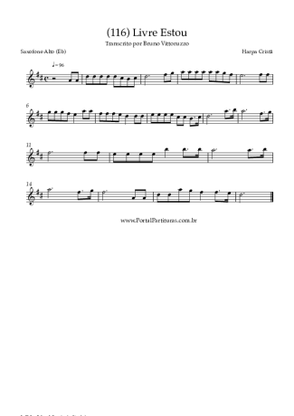 Harpa Cristã (116) Livre Estou score for Alto Saxophone