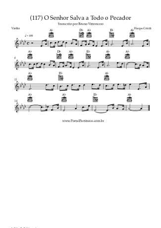 Harpa Cristã (117) O Senhor Salva A Todo O Pecador score for Acoustic Guitar