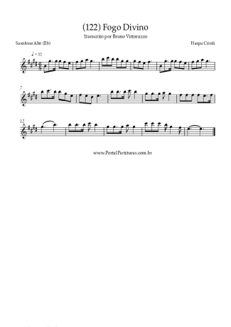 Harpa Cristã (122) Fogo Divino score for Alto Saxophone