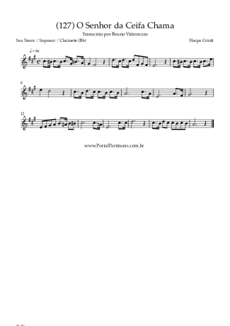 Harpa Cristã (127) O Senhor Da Ceifa Chama score for Tenor Saxophone Soprano (Bb)