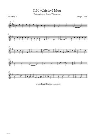 Harpa Cristã (130) Cristo é Meu score for Clarinet (C)