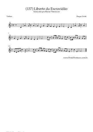 Harpa Cristã (137) Liberto Da Escravidão score for Violin