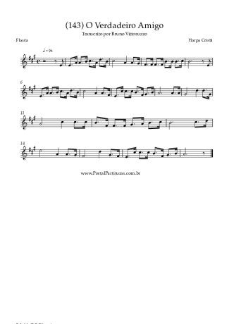 Harpa Cristã (143) O Verdadeiro Amigo score for Flute