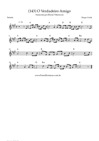 Harpa Cristã (143) O Verdadeiro Amigo score for Keyboard