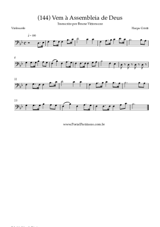 Harpa Cristã (144) Vem à Assembleia De Deus score for Cello