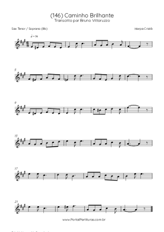 Harpa Cristã (146) Caminho Brilhante score for Tenor Saxophone Soprano (Bb)
