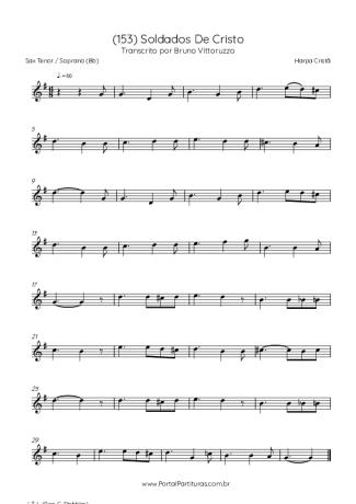 Harpa Cristã (153) Soldados De Cristo score for Tenor Saxophone Soprano (Bb)