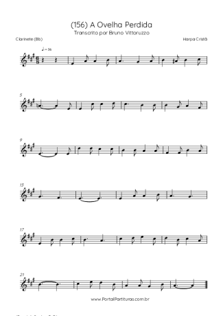 Harpa Cristã (156) A Ovelha Perdida score for Clarinet (Bb)