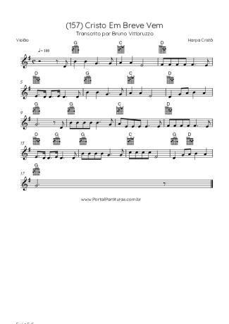 Harpa Cristã (157) Cristo Em Breve Vem score for Acoustic Guitar