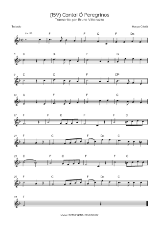 Harpa Cristã (159) Cantai Ó Peregrinos score for Keyboard