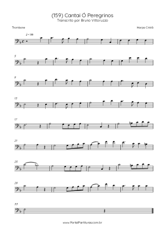 Harpa Cristã (159) Cantai Ó Peregrinos score for Trombone