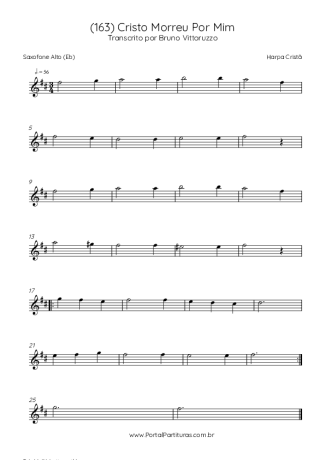 Harpa Cristã (163) Cristo Morreu Por Mim score for Alto Saxophone