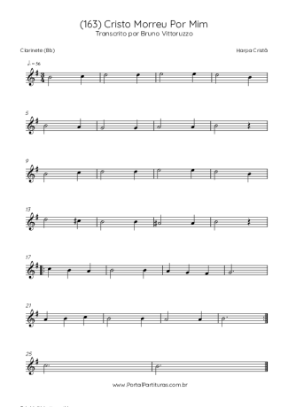 Harpa Cristã (163) Cristo Morreu Por Mim score for Clarinet (Bb)