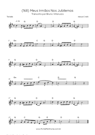 Harpa Cristã (168) Meus Irmãos Nos Jubilemos score for Keyboard