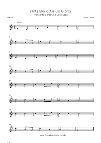 Harpa Cristã (174) Glória Aleluia Glória score for Flute