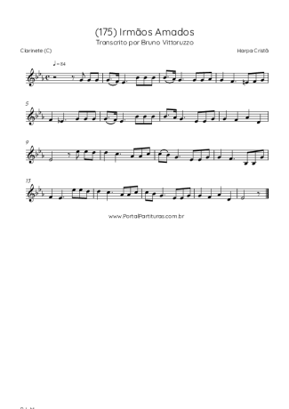 Harpa Cristã (175) Irmãos Amados score for Clarinet (C)