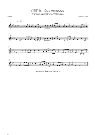 Harpa Cristã (175) Irmãos Amados score for Flute