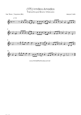 Harpa Cristã (175) Irmãos Amados score for Tenor Saxophone Soprano (Bb)