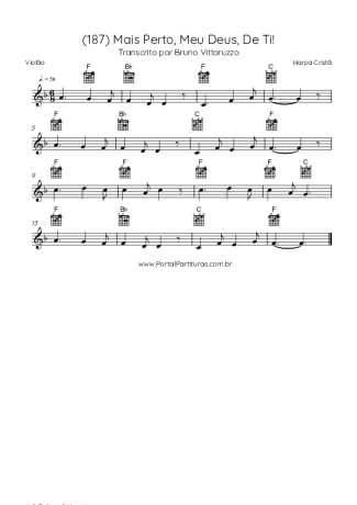 Harpa Cristã (187) Mais Perto Meu Deus De Ti score for Acoustic Guitar