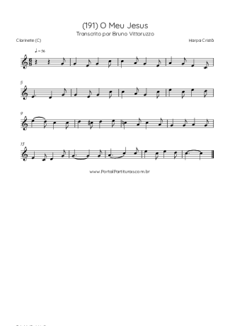 Harpa Cristã (191) O Meu Jesus score for Clarinet (C)