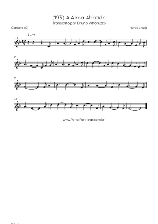 Harpa Cristã (193) A Alma Abatida score for Clarinet (C)