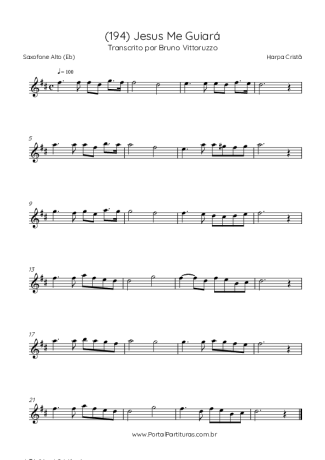 Harpa Cristã (194) Jesus Me Guiará score for Alto Saxophone
