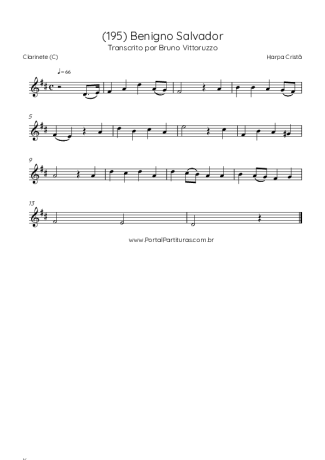 Harpa Cristã (195) Benigno Salvador score for Clarinet (C)