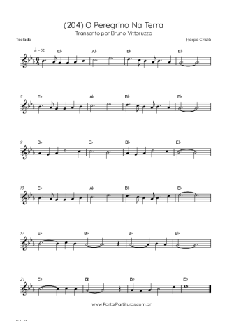 Harpa Cristã (204) O Peregrino Na Terra score for Keyboard