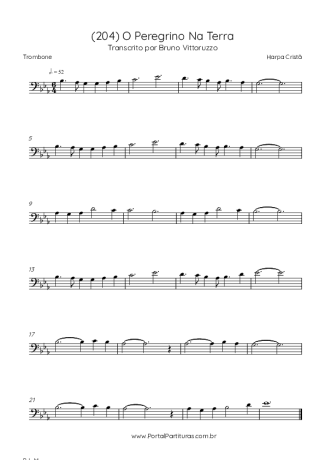 Harpa Cristã (204) O Peregrino Na Terra score for Trombone